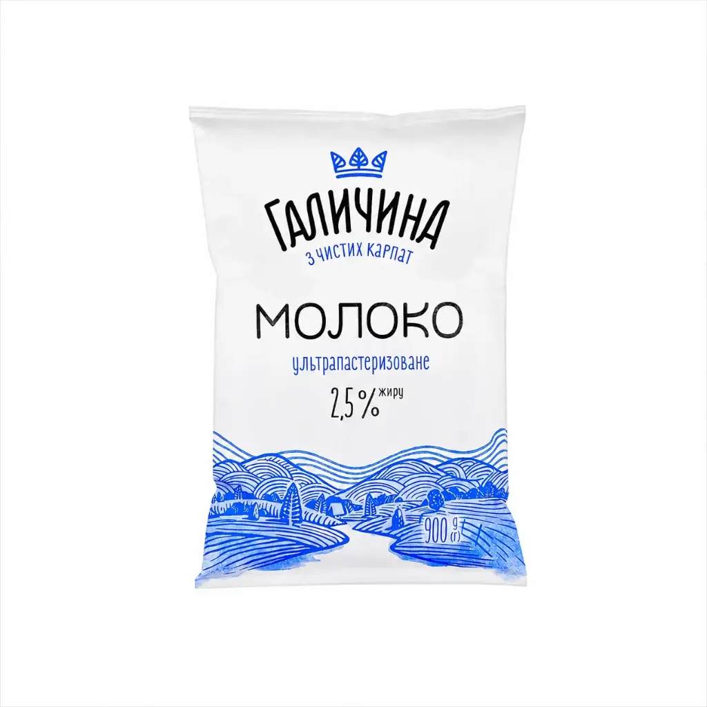 Молоко ультрапастеризоване Галичина 2.5% 900г 15шт