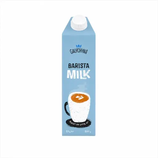 [SKU011] Молоко ультрапастеризоване Галичина Бариста 2.5% 1000г 12шт